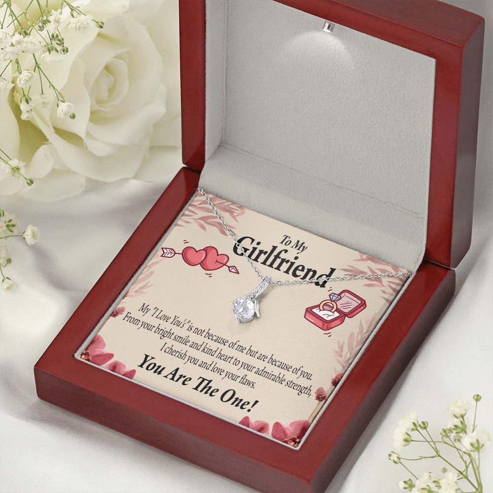 To My Girlfriend The One Alluring Ribbon Necklace Message Card-Express Your Love Gifts