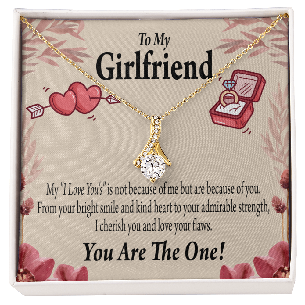 To My Girlfriend The One Alluring Ribbon Necklace Message Card-Express Your Love Gifts