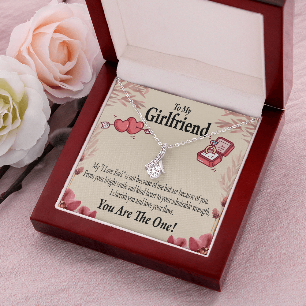 To My Girlfriend The One Alluring Ribbon Necklace Message Card-Express Your Love Gifts
