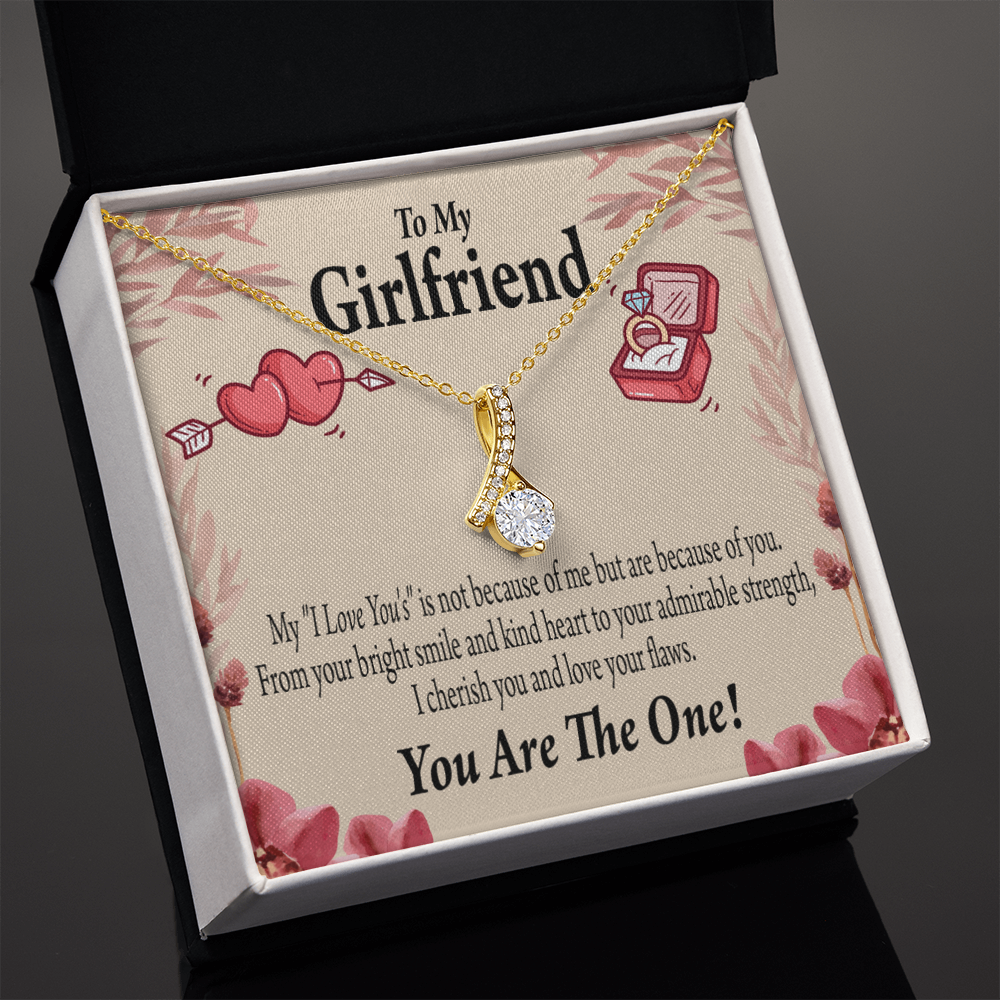 To My Girlfriend The One Alluring Ribbon Necklace Message Card-Express Your Love Gifts