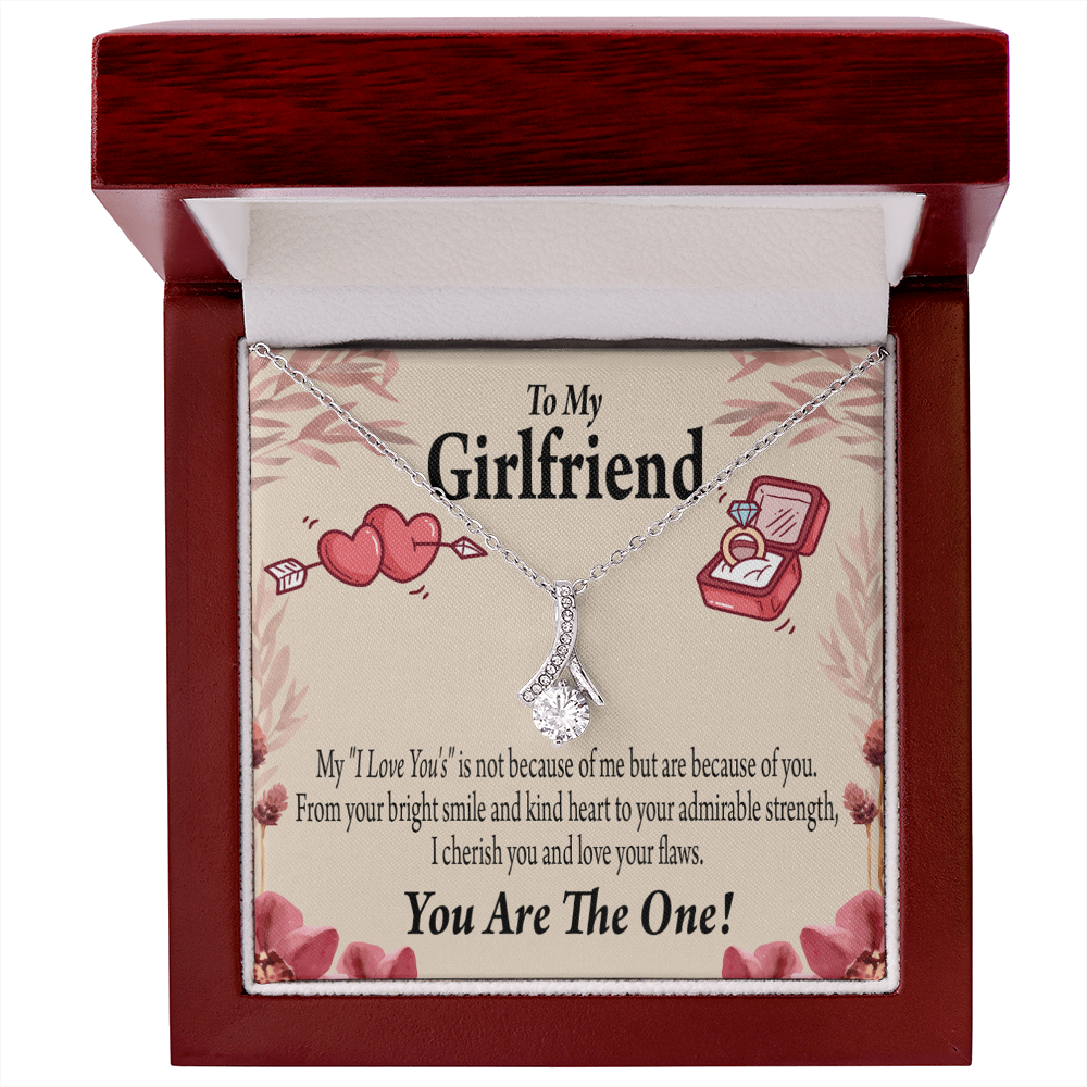 To My Girlfriend The One Alluring Ribbon Necklace Message Card-Express Your Love Gifts