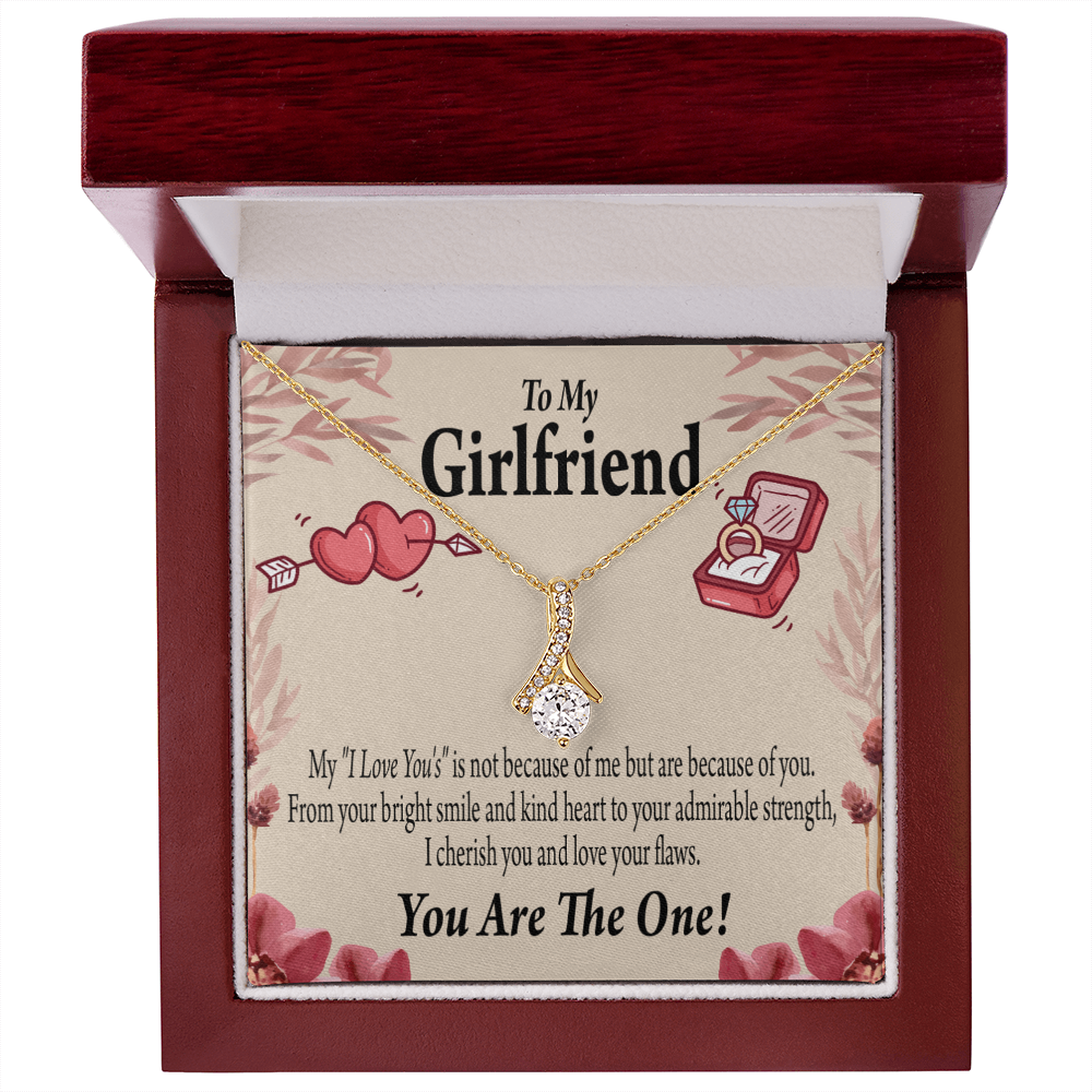 To My Girlfriend The One Alluring Ribbon Necklace Message Card-Express Your Love Gifts