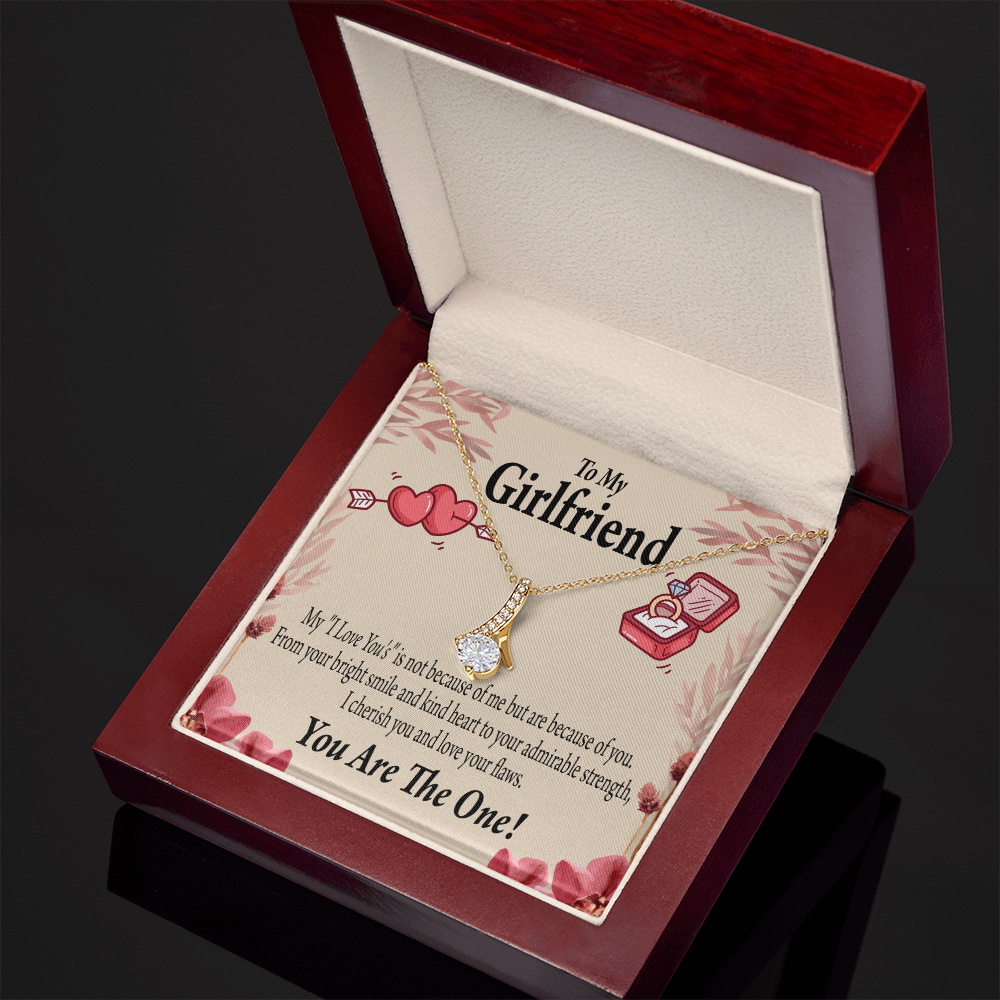 To My Girlfriend The One Alluring Ribbon Necklace Message Card-Express Your Love Gifts