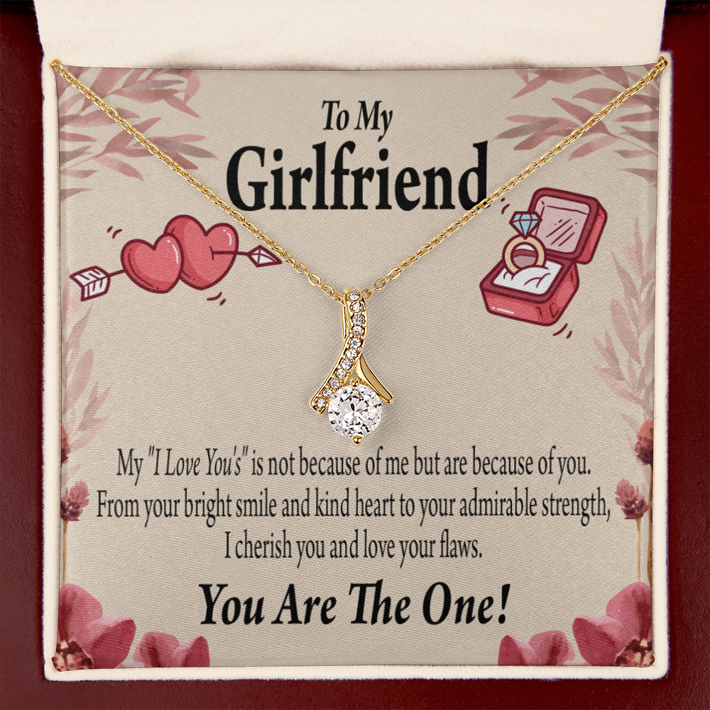 To My Girlfriend The One Alluring Ribbon Necklace Message Card-Express Your Love Gifts