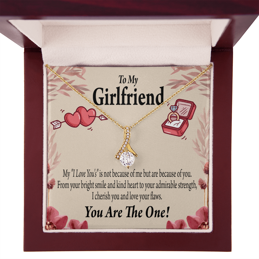 To My Girlfriend The One Alluring Ribbon Necklace Message Card-Express Your Love Gifts