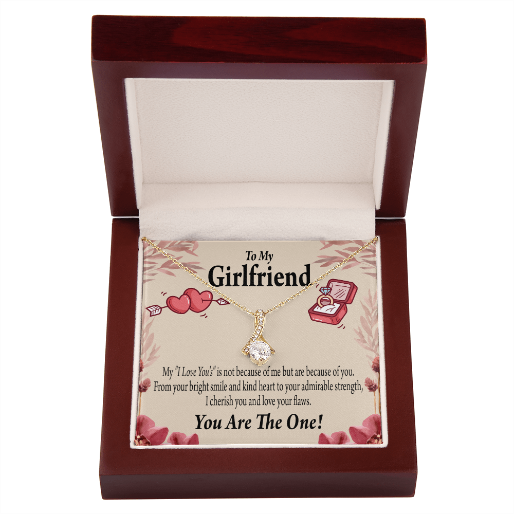 To My Girlfriend The One Alluring Ribbon Necklace Message Card-Express Your Love Gifts