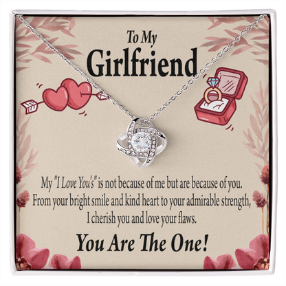 To My Girlfriend The One Infinity Knot Necklace Message Card-Express Your Love Gifts