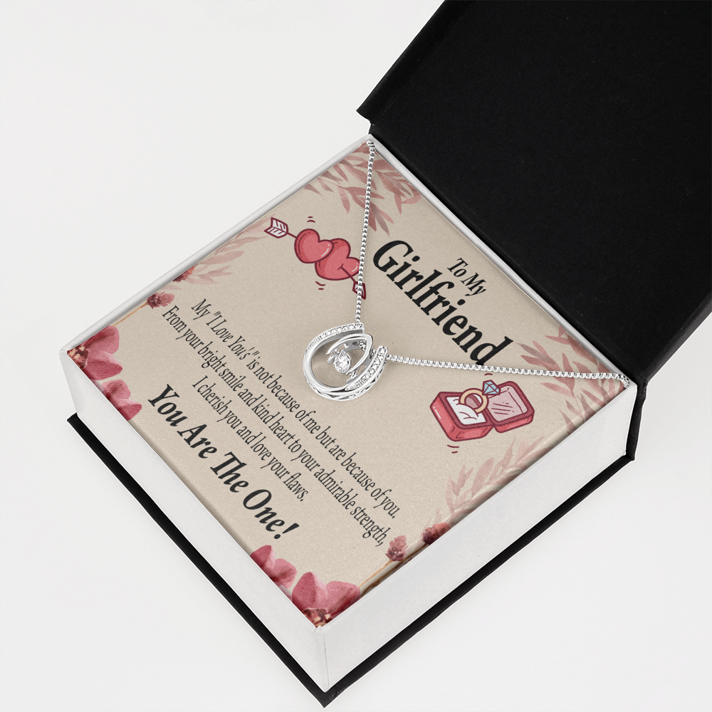To My Girlfriend The One Lucky Horseshoe Necklace Message Card 14k w CZ Crystals-Express Your Love Gifts