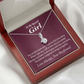 To My Girlfriend The Reason For First Love Story Alluring Ribbon Necklace Message Card-Express Your Love Gifts