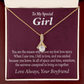 To My Girlfriend The Reason For First Love Story Alluring Ribbon Necklace Message Card-Express Your Love Gifts