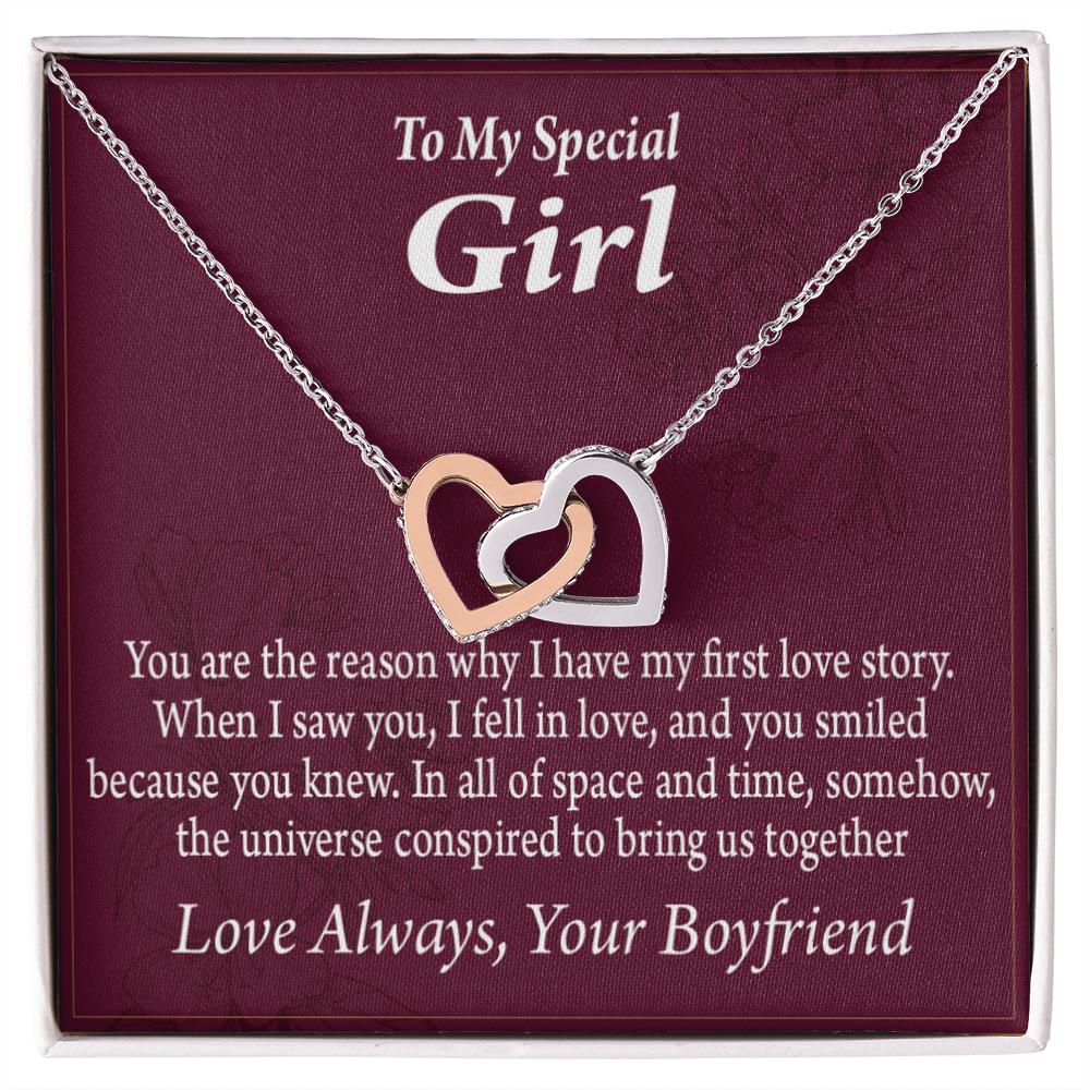 To My Girlfriend The Reason For First Love Story Inseparable Necklace-Express Your Love Gifts