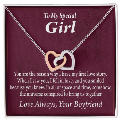 To My Girlfriend The Reason For First Love Story Inseparable Necklace-Express Your Love Gifts