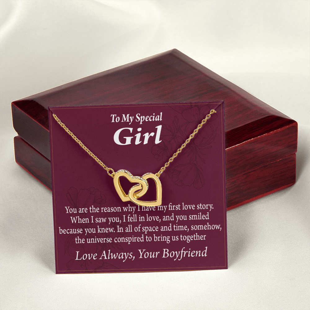 To My Girlfriend The Reason For First Love Story Inseparable Necklace-Express Your Love Gifts