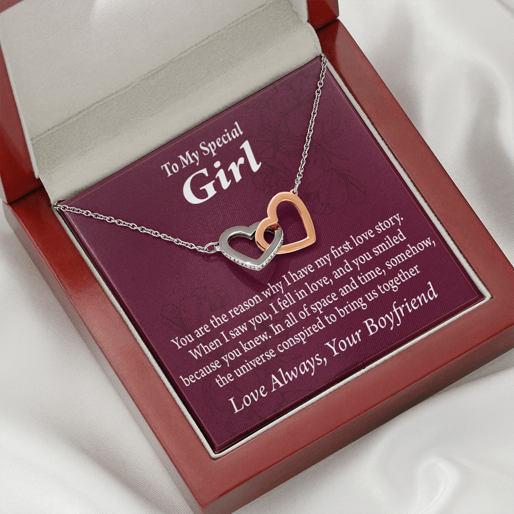 To My Girlfriend The Reason For First Love Story Inseparable Necklace-Express Your Love Gifts