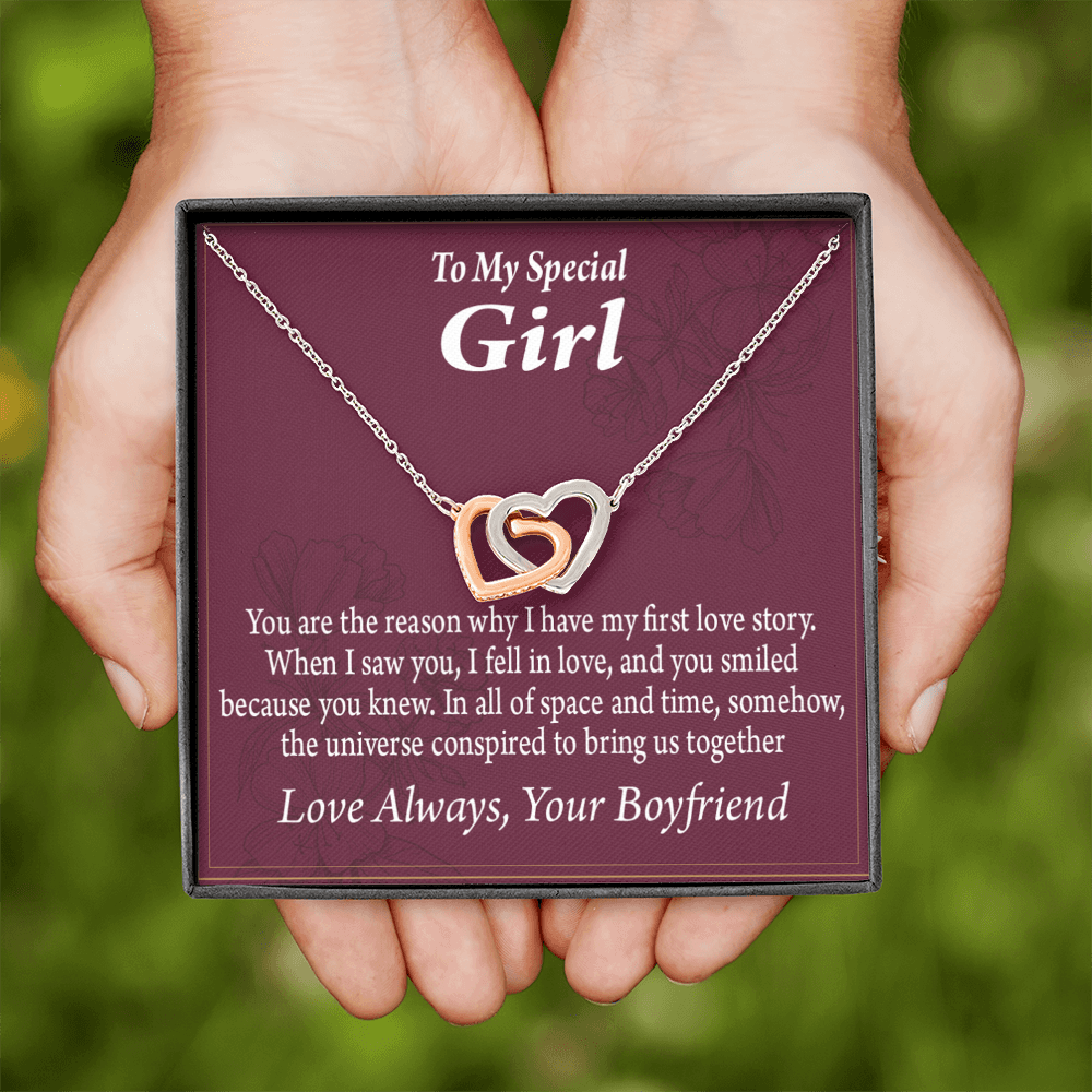 To My Girlfriend The Reason For First Love Story Inseparable Necklace-Express Your Love Gifts