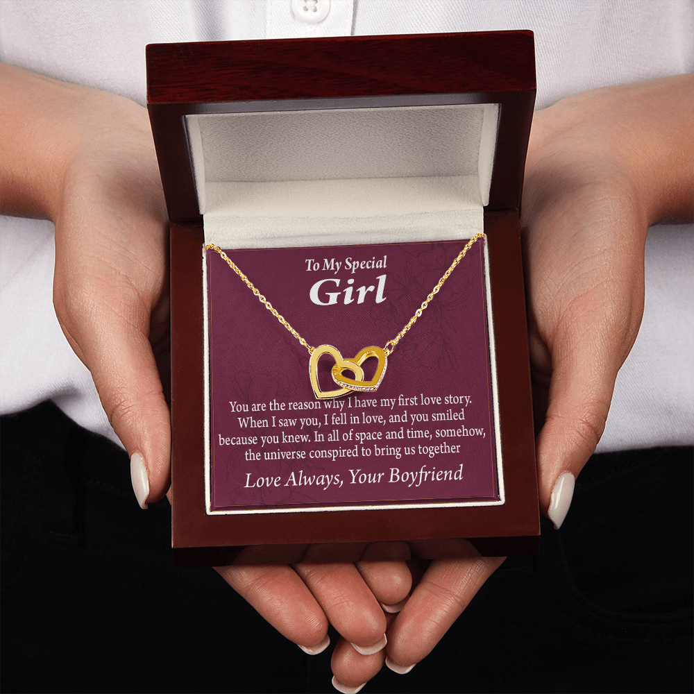 To My Girlfriend The Reason For First Love Story Inseparable Necklace-Express Your Love Gifts