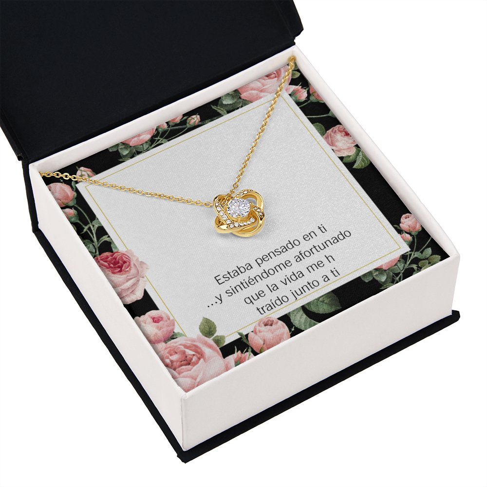 To My Girlfriend Thinking of You Spanish Infinity Knot Necklace Message Card-Express Your Love Gifts