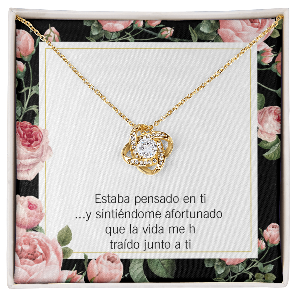 To My Girlfriend Thinking of You Spanish Infinity Knot Necklace Message Card-Express Your Love Gifts