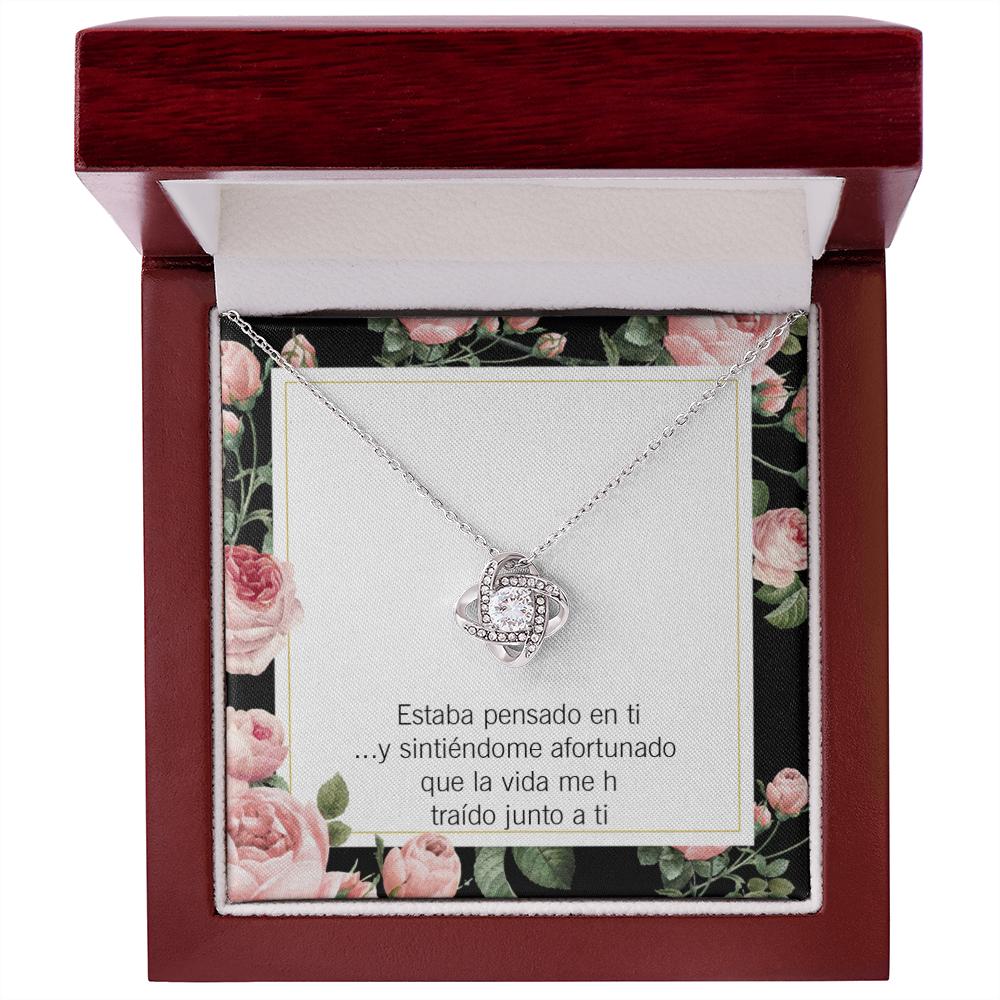 To My Girlfriend Thinking of You Spanish Infinity Knot Necklace Message Card-Express Your Love Gifts