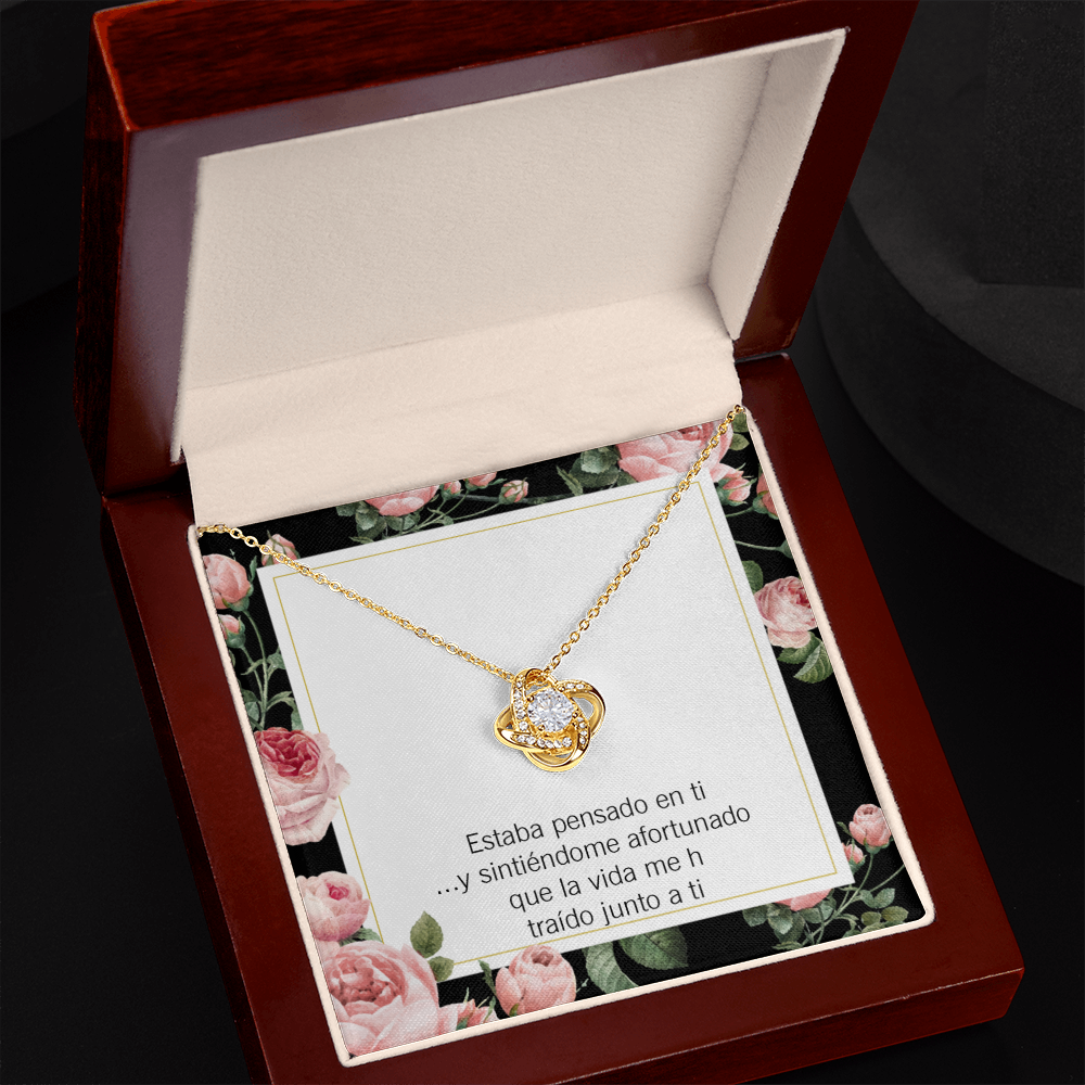 To My Girlfriend Thinking of You Spanish Infinity Knot Necklace Message Card-Express Your Love Gifts