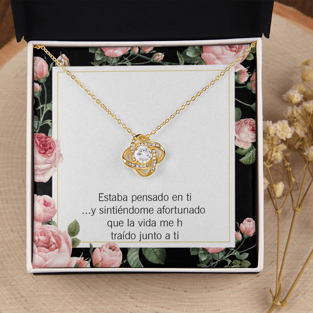 To My Girlfriend Thinking of You Spanish Infinity Knot Necklace Message Card-Express Your Love Gifts