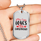 To My Girlfriend This Guy Loves His Girlfriend TranspArent Necklace Stainless Steel or 18k Gold Dog Tag 24" Chain-Express Your Love Gifts