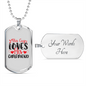 To My Girlfriend This Guy Loves His Girlfriend TranspArent Necklace Stainless Steel or 18k Gold Dog Tag 24" Chain-Express Your Love Gifts