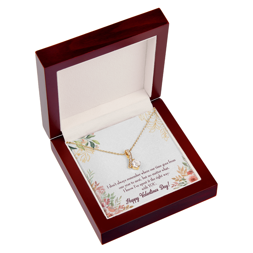 To My Girlfriend Time Well Spent Alluring Ribbon Necklace Message Card-Express Your Love Gifts