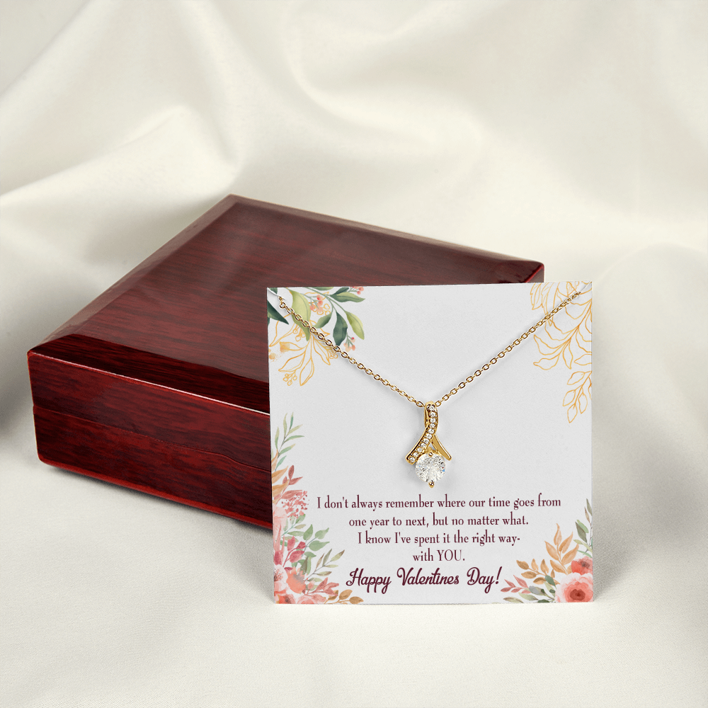 To My Girlfriend Time Well Spent Alluring Ribbon Necklace Message Card-Express Your Love Gifts