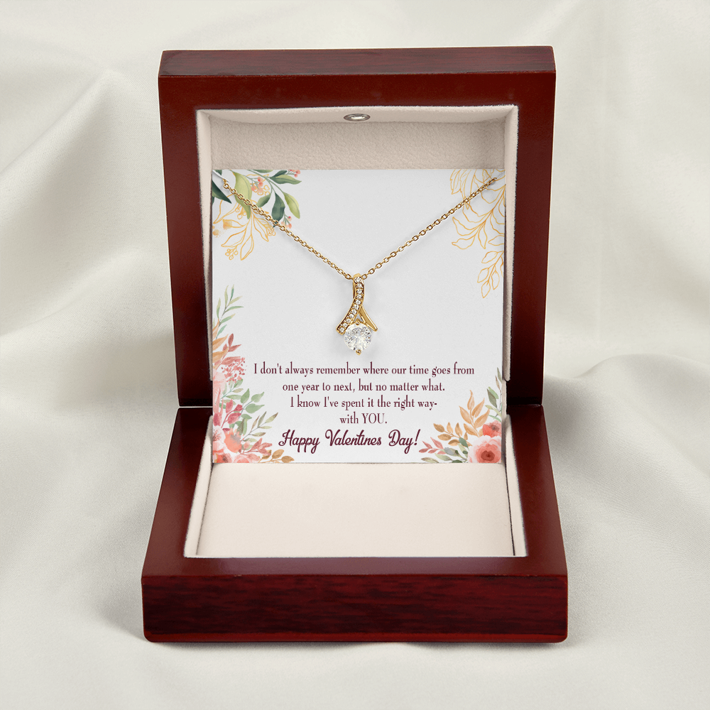 To My Girlfriend Time Well Spent Alluring Ribbon Necklace Message Card-Express Your Love Gifts