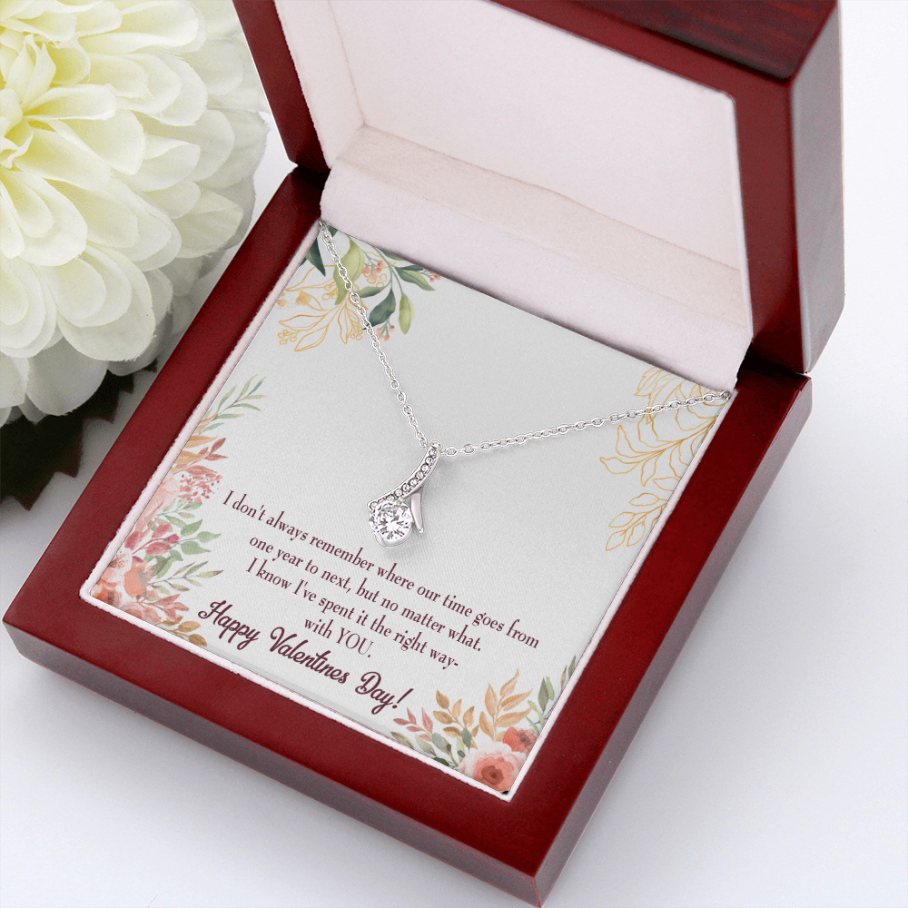 To My Girlfriend Time Well Spent Alluring Ribbon Necklace Message Card-Express Your Love Gifts