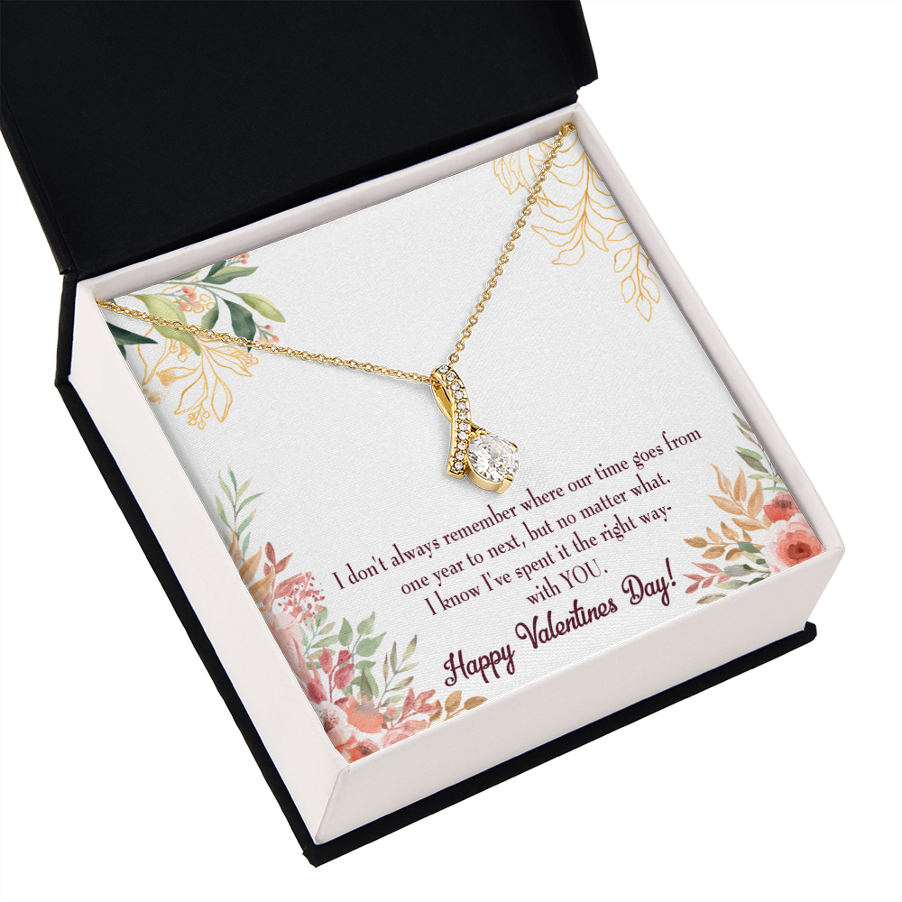 To My Girlfriend Time Well Spent Alluring Ribbon Necklace Message Card-Express Your Love Gifts