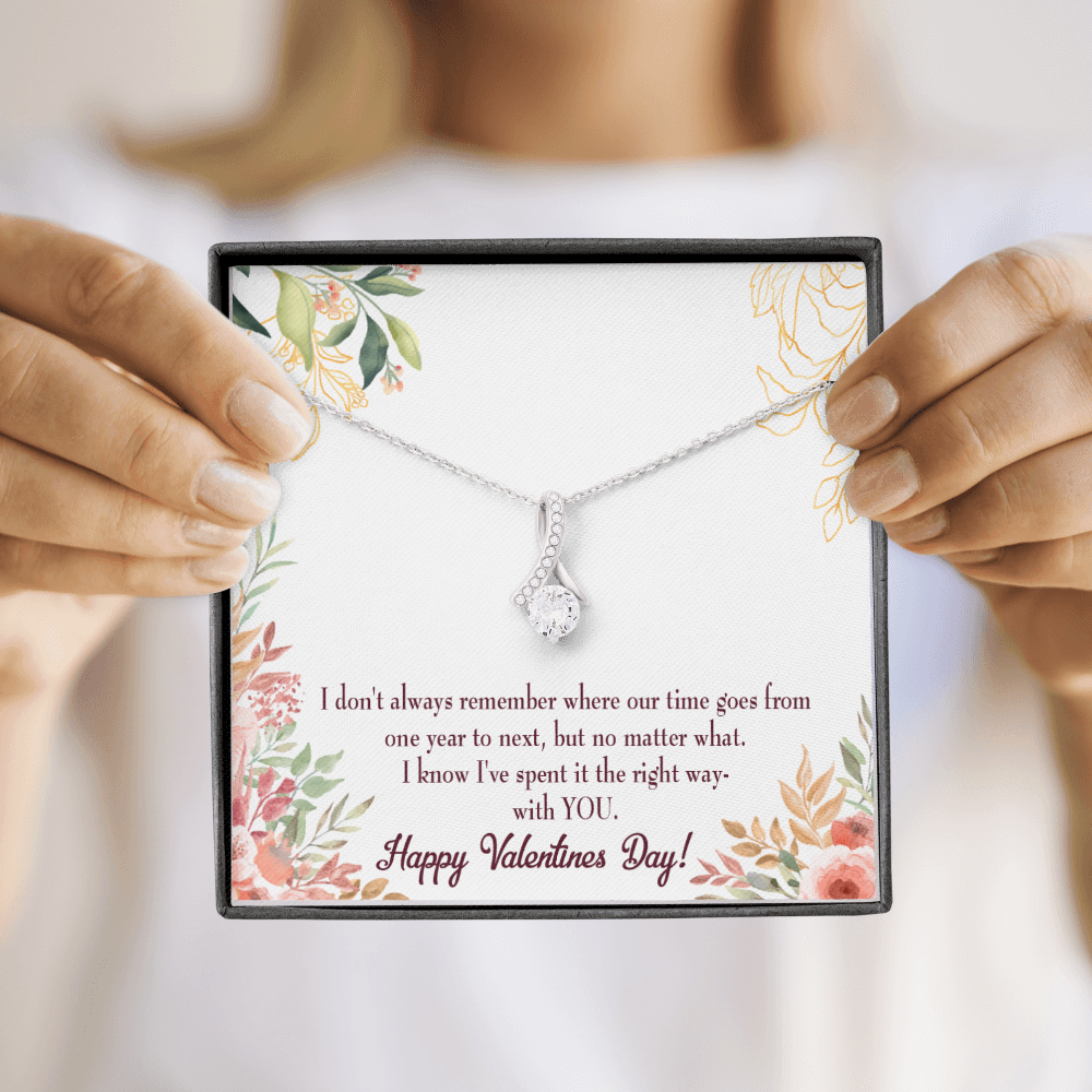 To My Girlfriend Time Well Spent Alluring Ribbon Necklace Message Card-Express Your Love Gifts