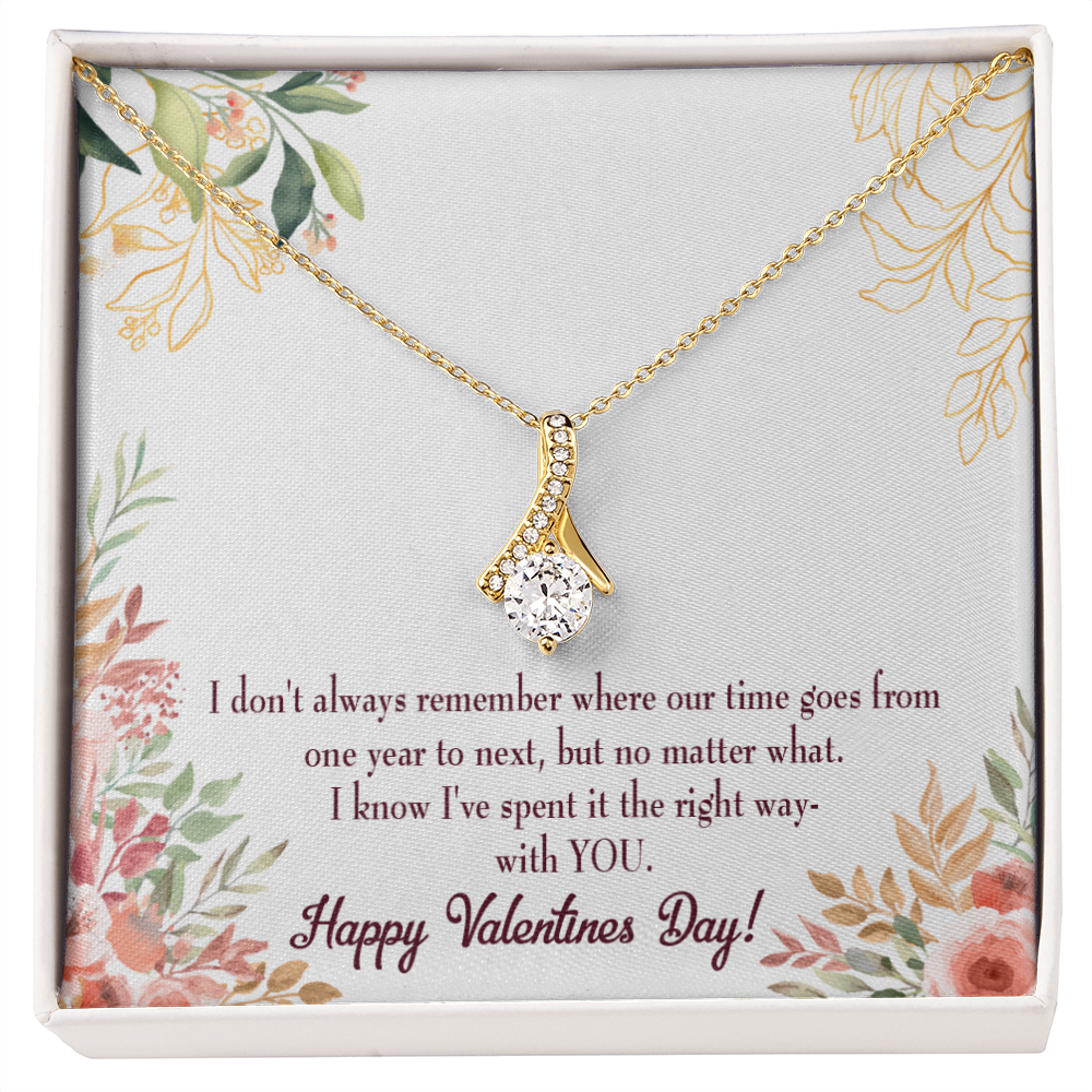 To My Girlfriend Time Well Spent Alluring Ribbon Necklace Message Card-Express Your Love Gifts