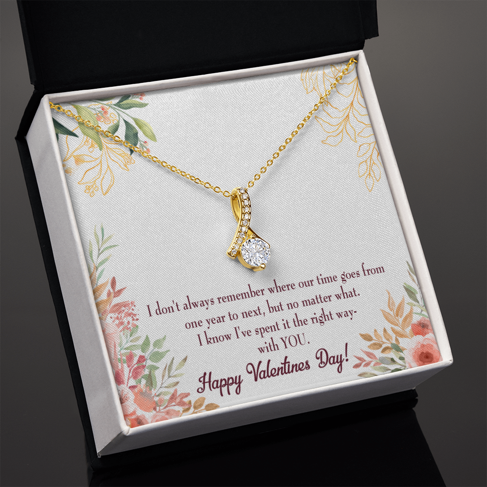To My Girlfriend Time Well Spent Alluring Ribbon Necklace Message Card-Express Your Love Gifts
