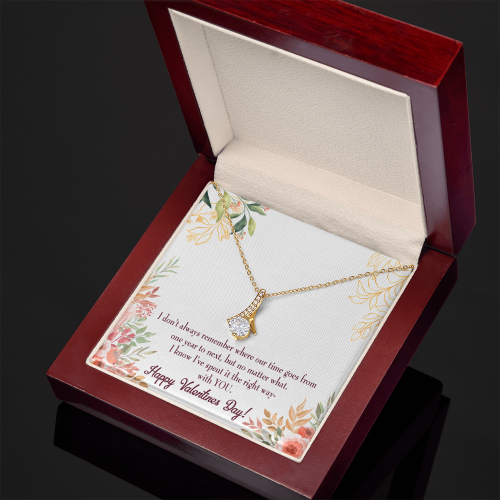To My Girlfriend Time Well Spent Alluring Ribbon Necklace Message Card-Express Your Love Gifts