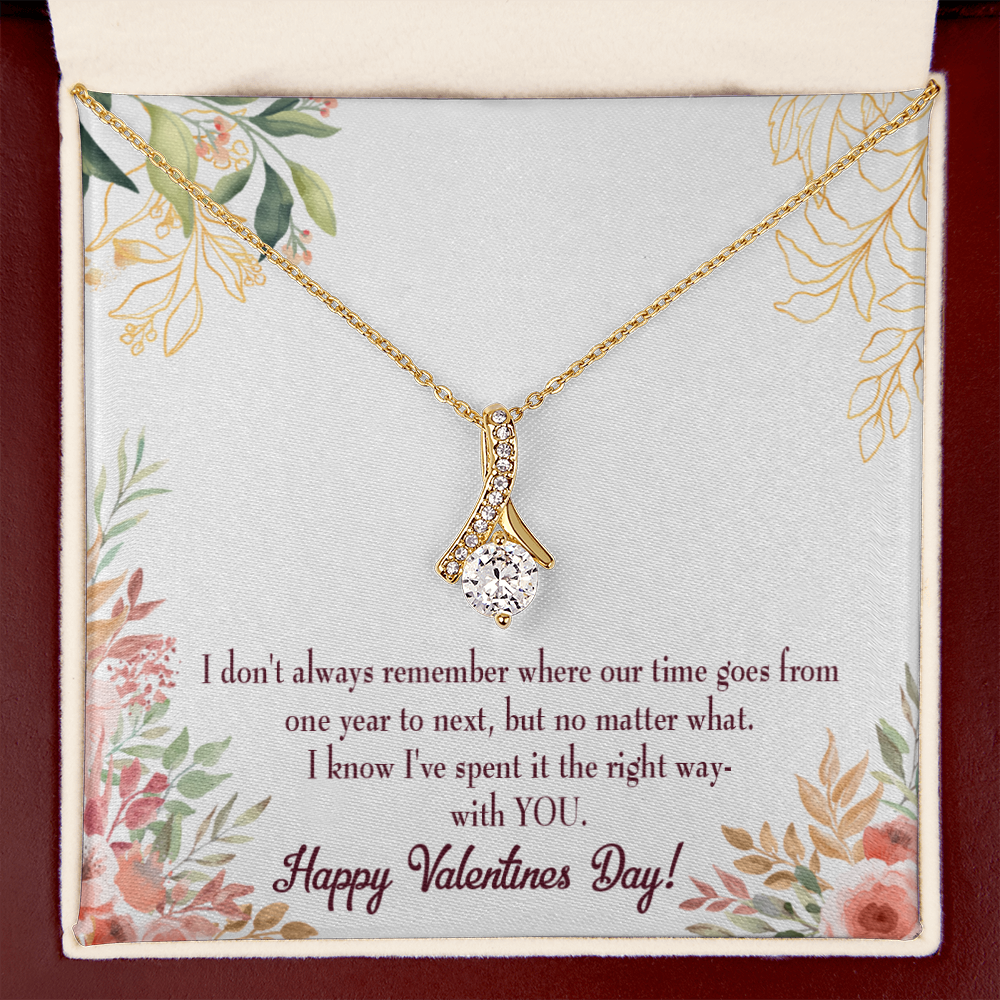 To My Girlfriend Time Well Spent Alluring Ribbon Necklace Message Card-Express Your Love Gifts