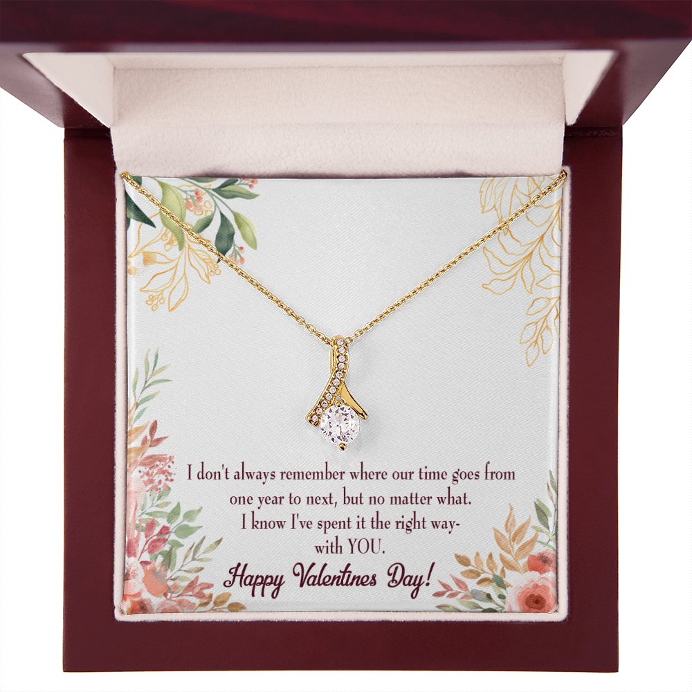 To My Girlfriend Time Well Spent Alluring Ribbon Necklace Message Card-Express Your Love Gifts