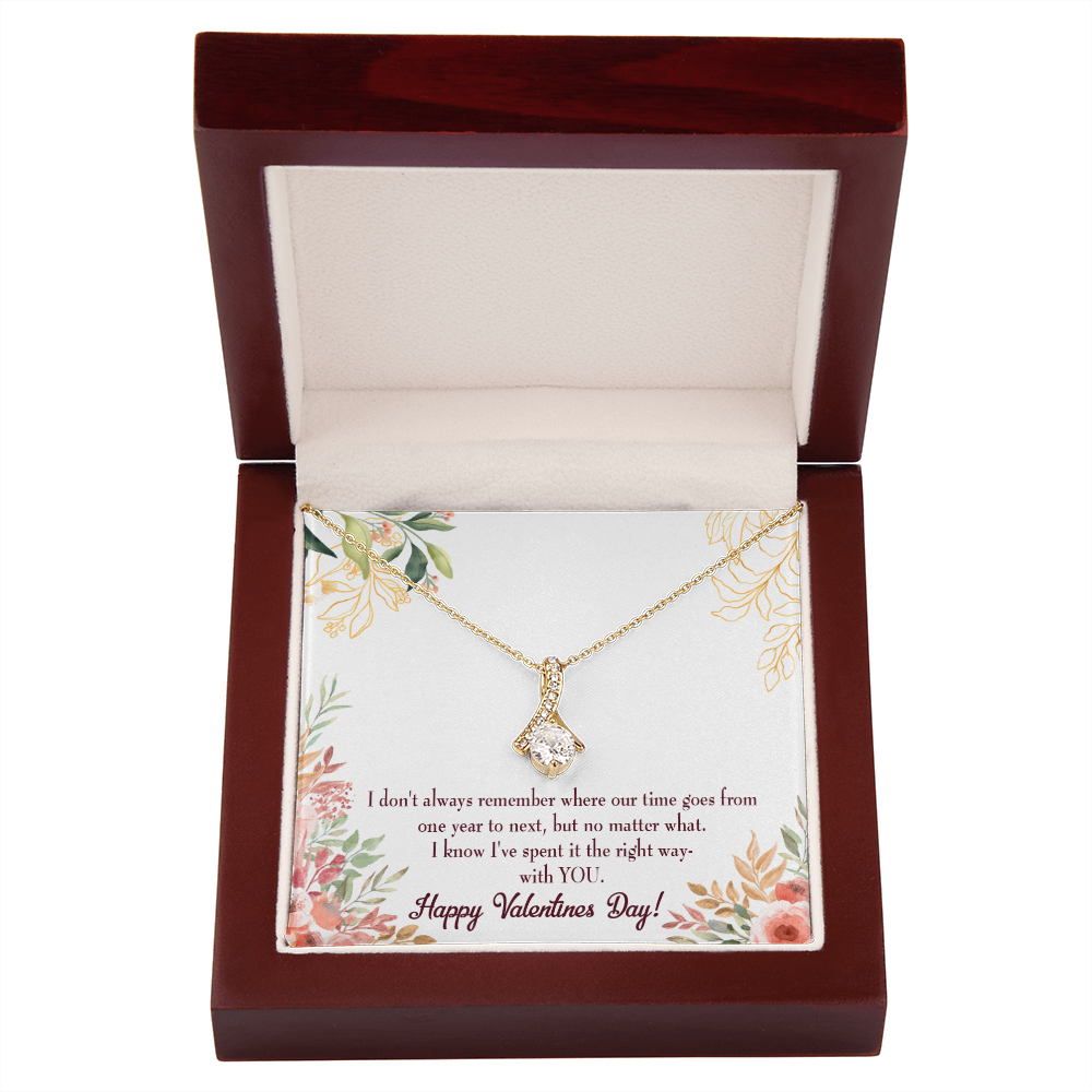 To My Girlfriend Time Well Spent Alluring Ribbon Necklace Message Card-Express Your Love Gifts