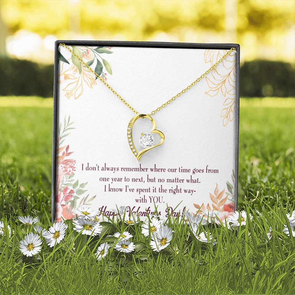 To My Girlfriend Time Well Spent Forever Necklace w Message Card-Express Your Love Gifts