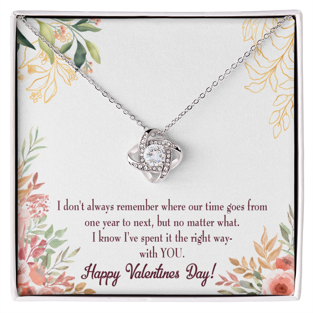 To My Girlfriend Time Well Spent Infinity Knot Necklace Message Card-Express Your Love Gifts
