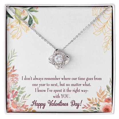 To My Girlfriend Time Well Spent Infinity Knot Necklace Message Card-Express Your Love Gifts