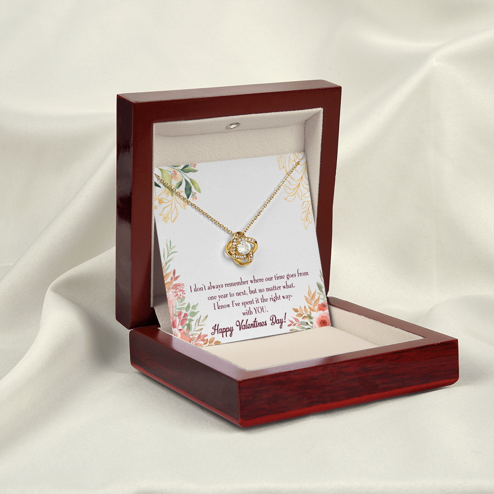 To My Girlfriend Time Well Spent Infinity Knot Necklace Message Card-Express Your Love Gifts
