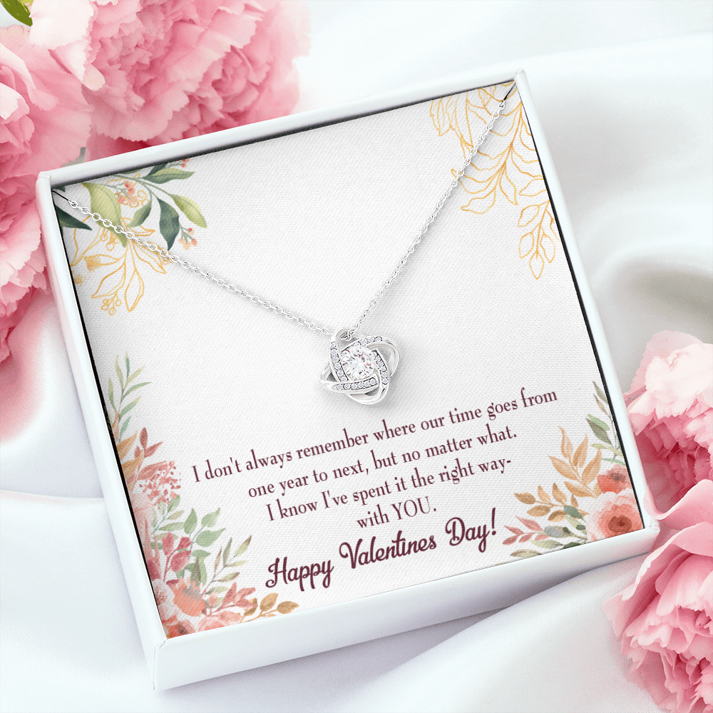 To My Girlfriend Time Well Spent Infinity Knot Necklace Message Card-Express Your Love Gifts