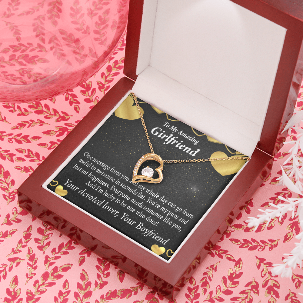To My Girlfriend To My Girlfriend Lucky To Have You Forever Necklace w Message Card-Express Your Love Gifts