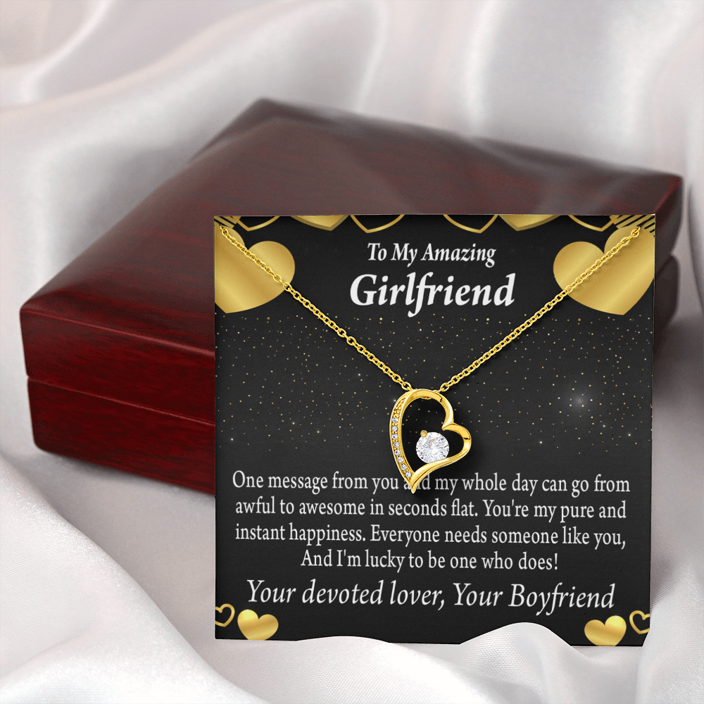 To My Girlfriend To My Girlfriend Lucky To Have You Forever Necklace w Message Card-Express Your Love Gifts