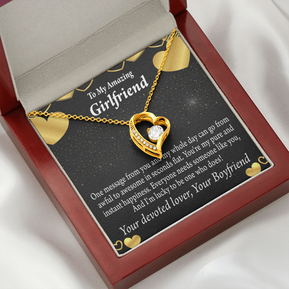 To My Girlfriend To My Girlfriend Lucky To Have You Forever Necklace w Message Card-Express Your Love Gifts