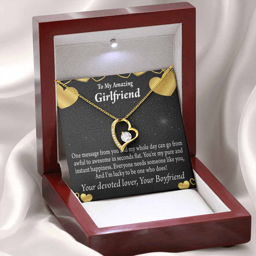 To My Girlfriend To My Girlfriend Lucky To Have You Forever Necklace w Message Card-Express Your Love Gifts