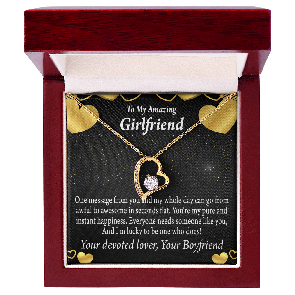 To My Girlfriend To My Girlfriend Lucky To Have You Forever Necklace w Message Card-Express Your Love Gifts