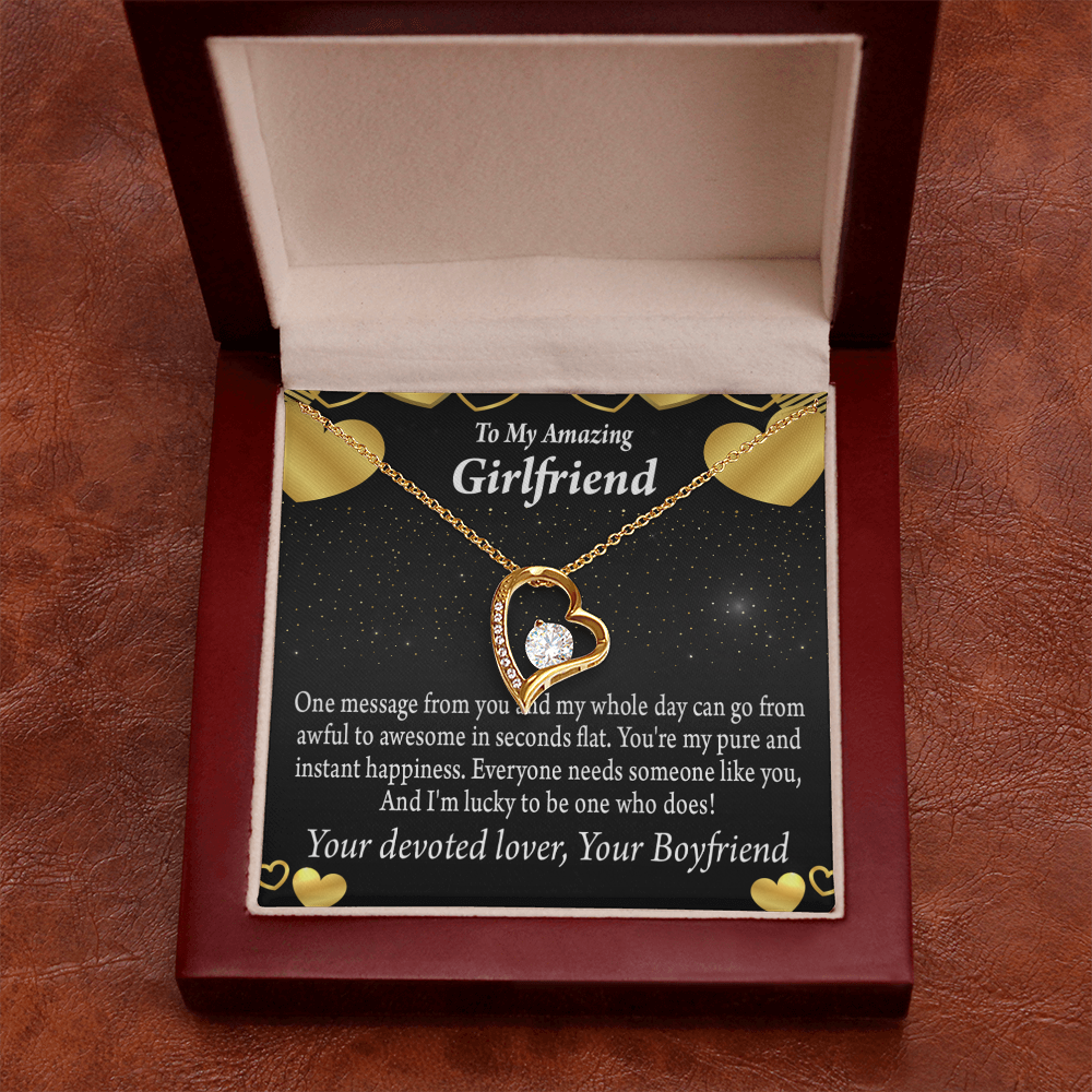 To My Girlfriend To My Girlfriend Lucky To Have You Forever Necklace w Message Card-Express Your Love Gifts